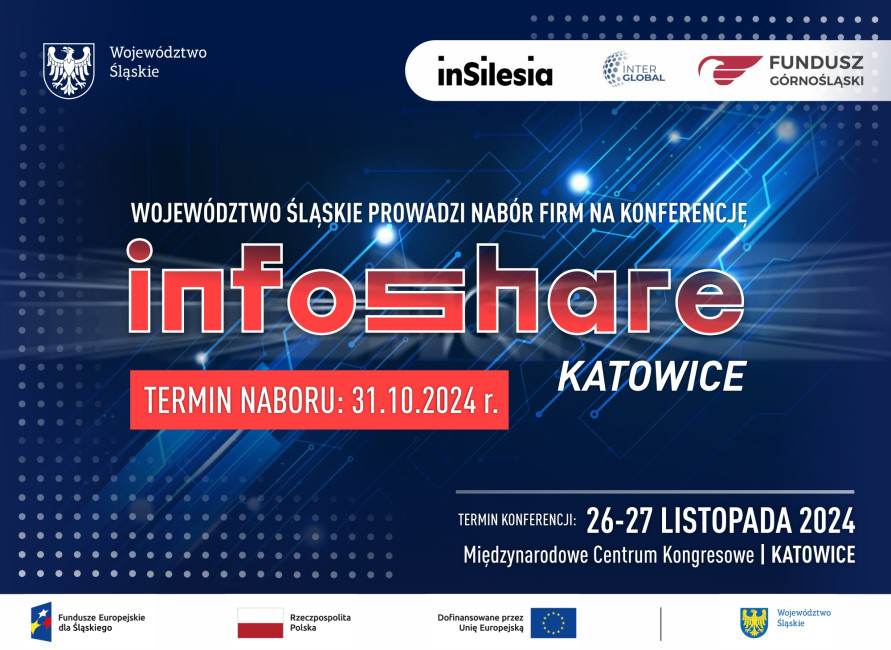  Zdjęcie do wiadomości: Ogłaszamy nabór przedsiębiorstw na konferencję INFOSHARE w Katowicach 