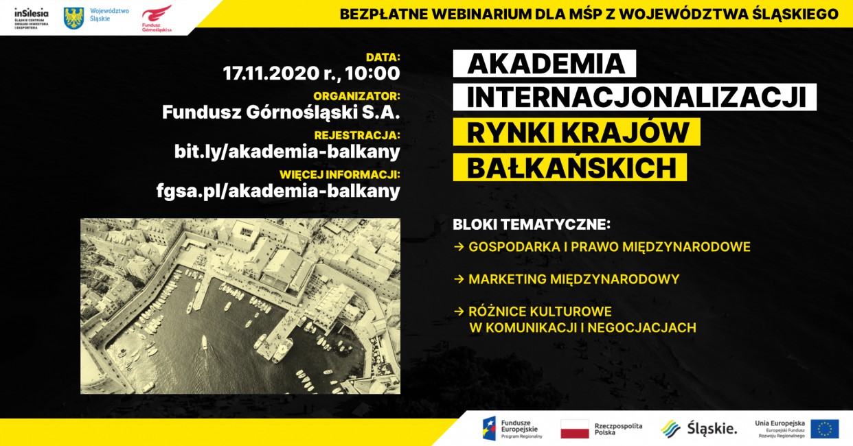 zaproszenie elektroniczne na wydarzenie pn.  Akademia Internacjonalizacji przedstawia zdjęcie portu w Chorwacji 