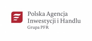 czerwono-biały logotyp  Polskiej Agencji Handlu i Inwestycji 