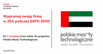 plakat promujący promocję firm w Zjednoczonych Emiratach Arabskich podczas Expo 2021 